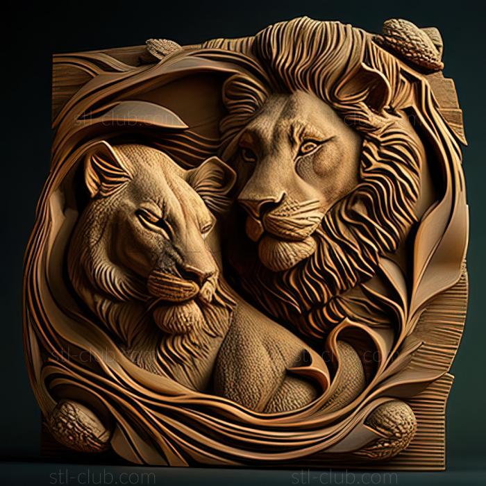 Lion lioness American artist